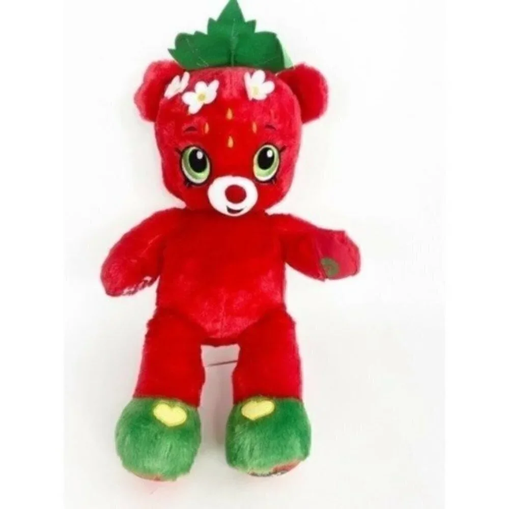 Build-a-Bear Shopkins Large 17” Plush Strawberry Kiss Teddy Bear Stuffed Animal